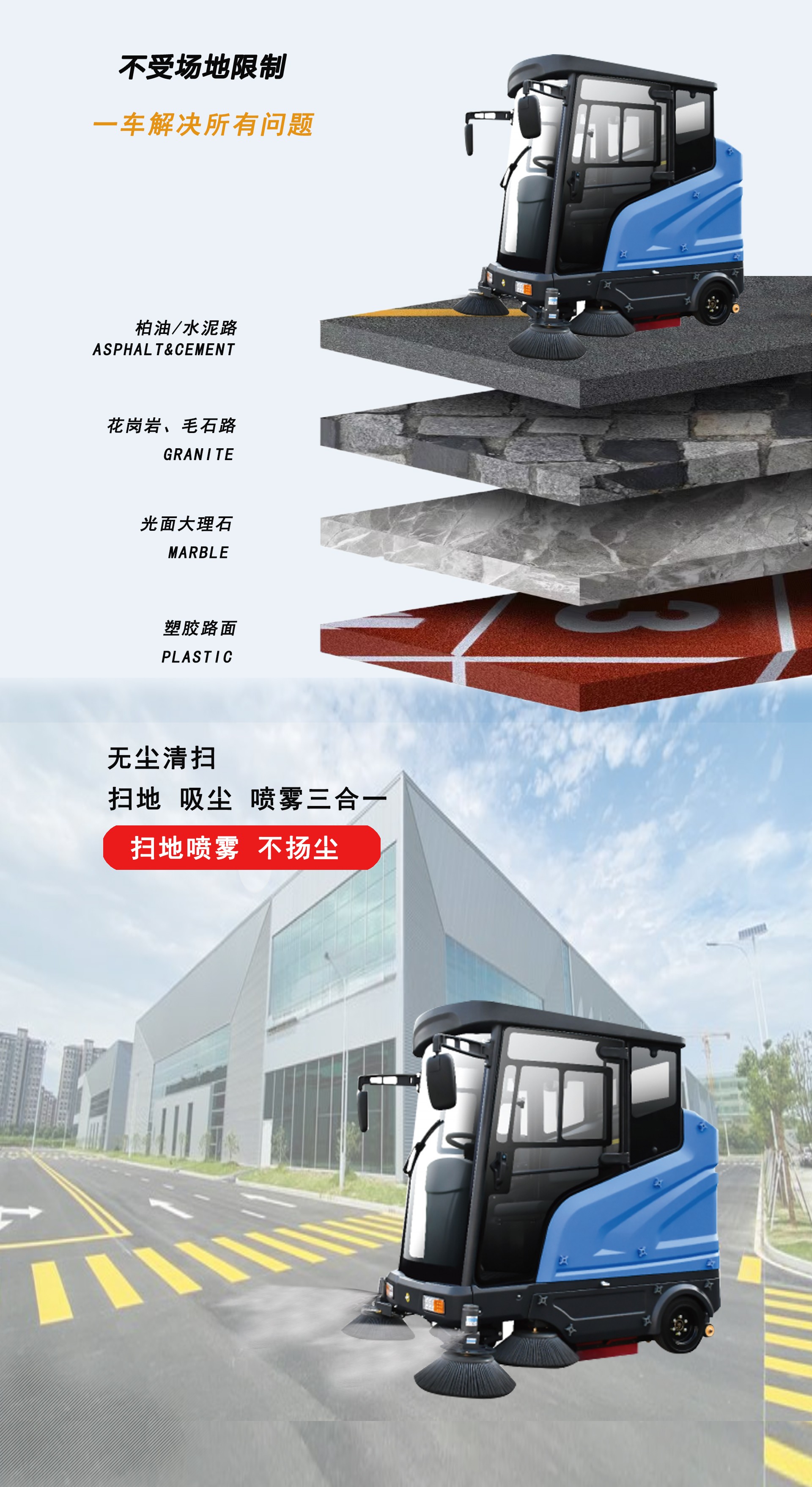 深圳駕駛掃地機,園區清掃車